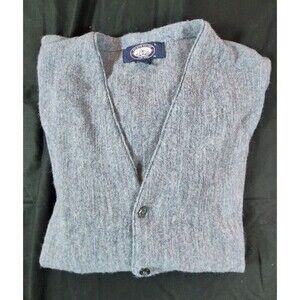 Vtg 1970s Knights Bridge Cardigan Mens Size Large Gray Orlon Grandpacore Button